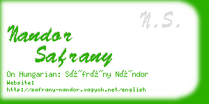 nandor safrany business card